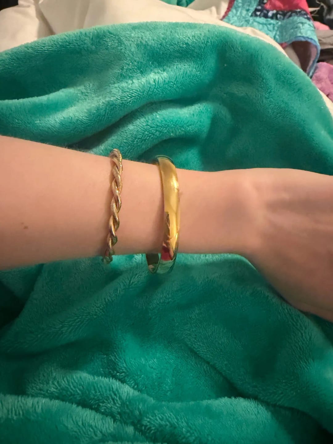 Customer photo review of Golden Smooth Bangle