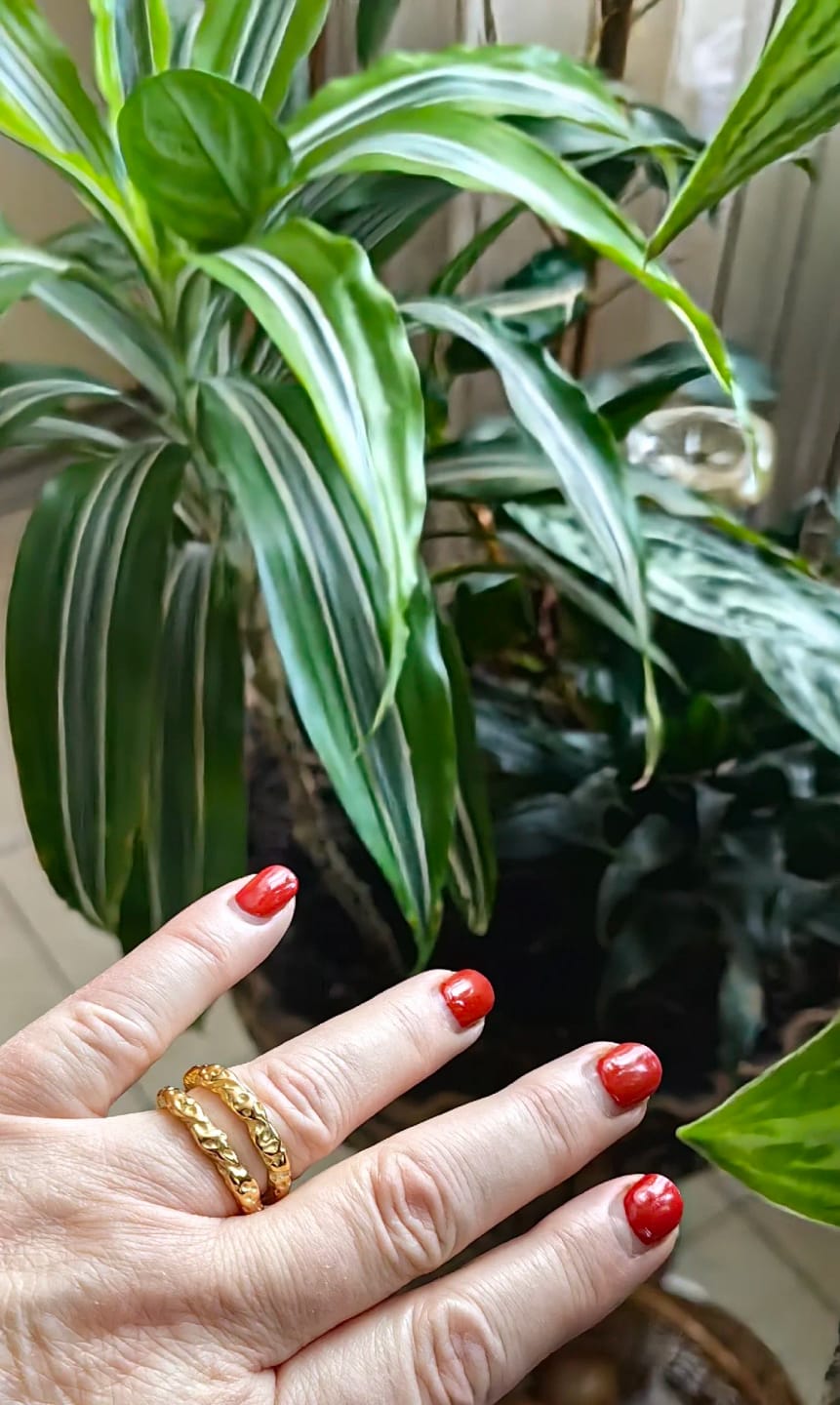 Customer photo review of Olivia's Gold Textured Ring