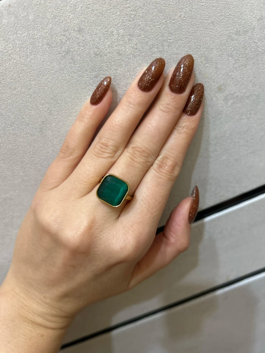 Customer photo review of Opalique Square Gold Ring