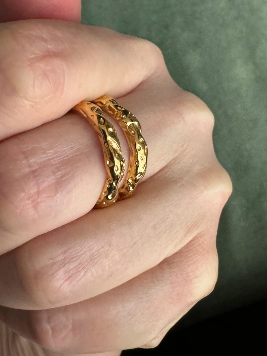 Customer photo review of Olivia's Gold Textured Ring