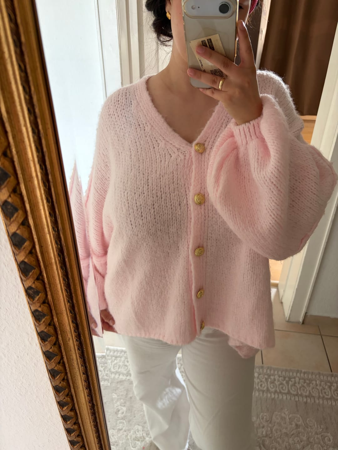 Customer photo review of CozyGlam Oversize V-Cardigan