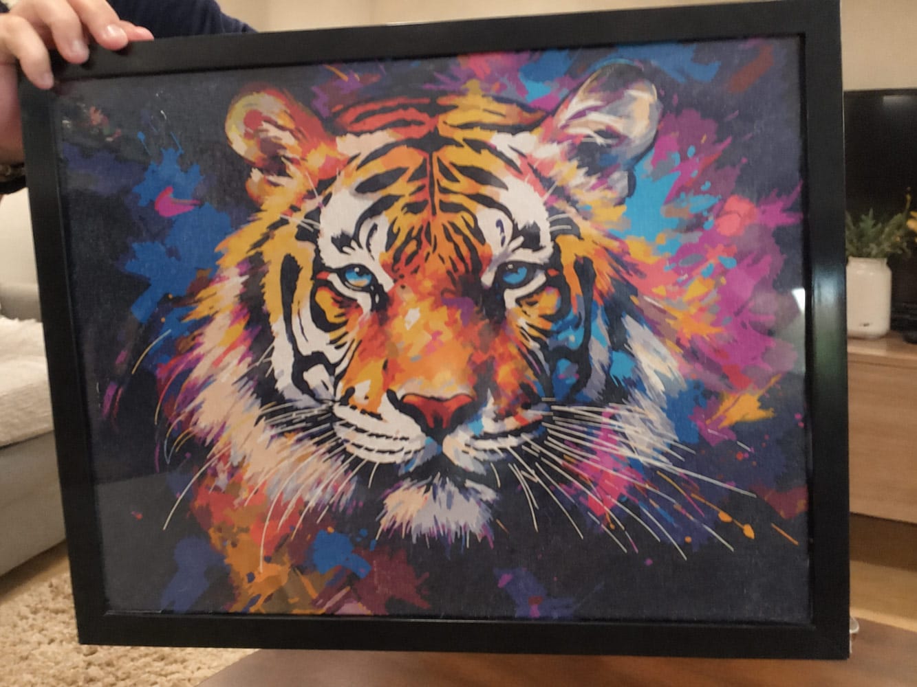 Customer photo review of Tigre Coloré Abstrait