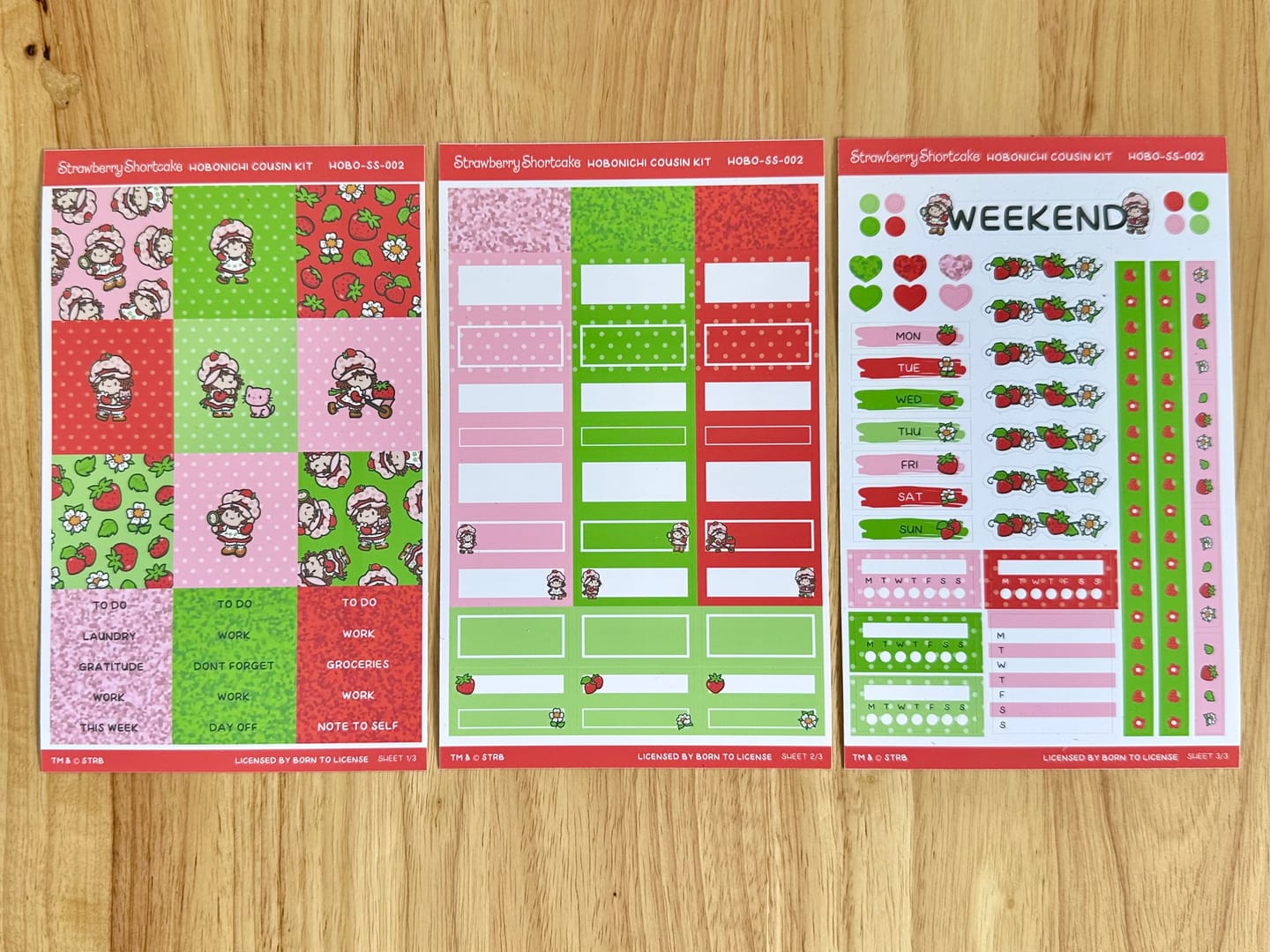Customer photo review of Strawberry Shortcake Hobonichi Cousin Weekly Kit (Set of 3)