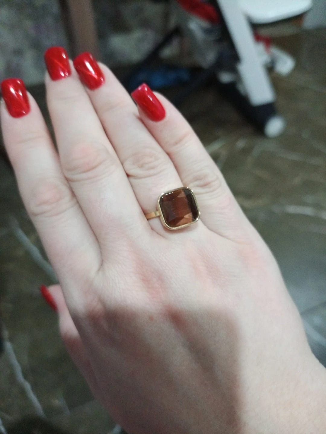 Customer photo review of Opalique Square Gold Ring