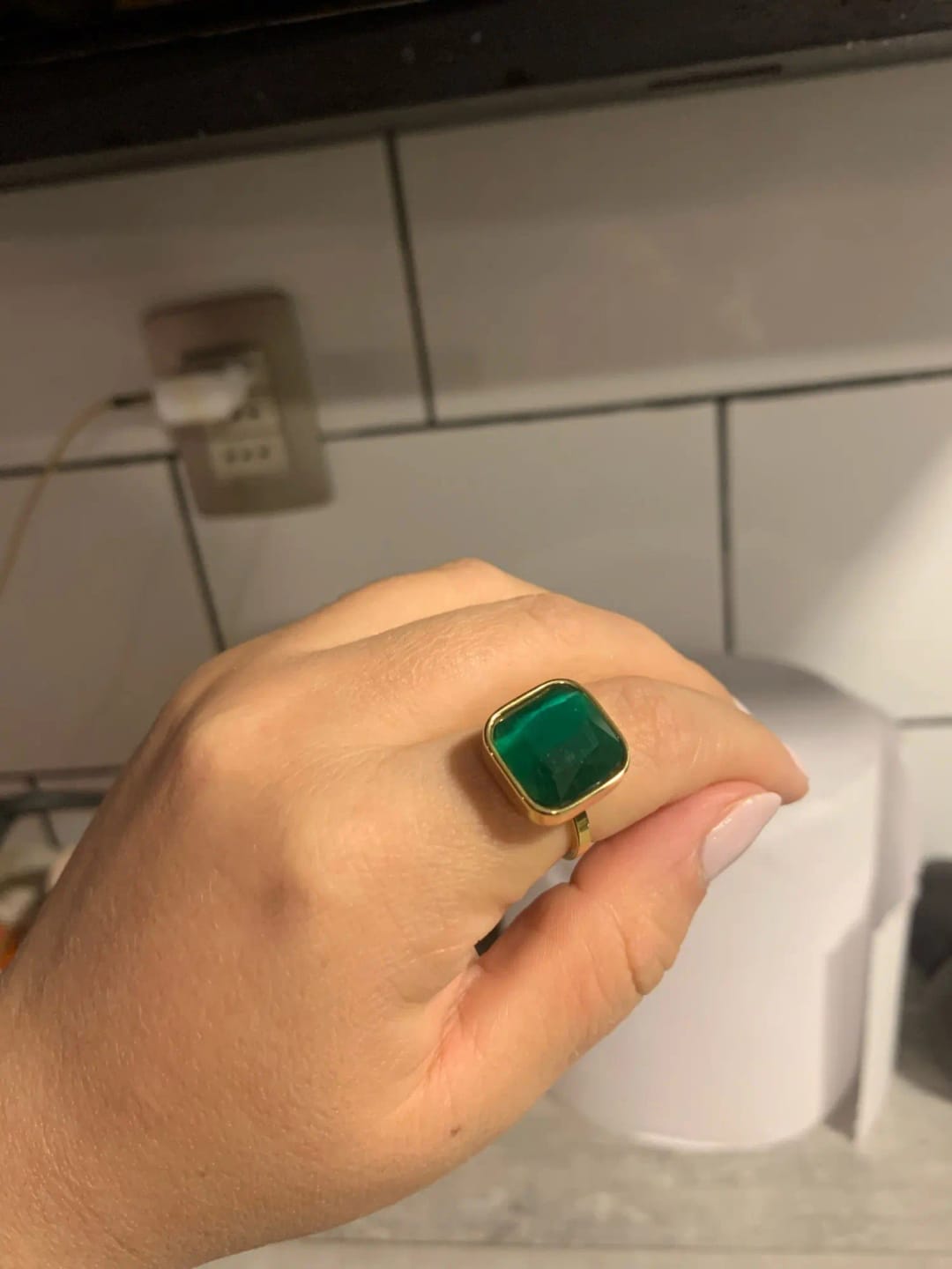 Customer photo review of Opalique Square Gold Ring