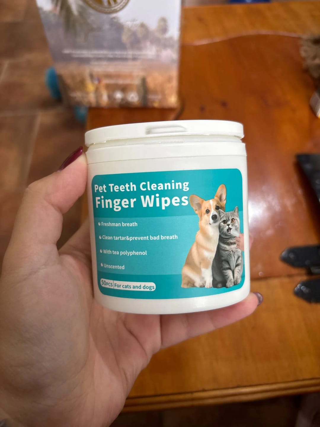 Customer photo review of Toallitas dentales naturales para mascotas
