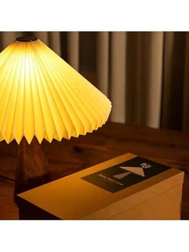 Customer photo review of Japanese Wooden Pleated Table Lamp