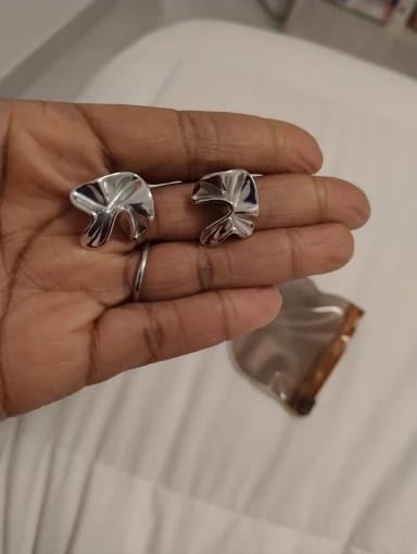 Customer photo review of Textured Bloom Studs