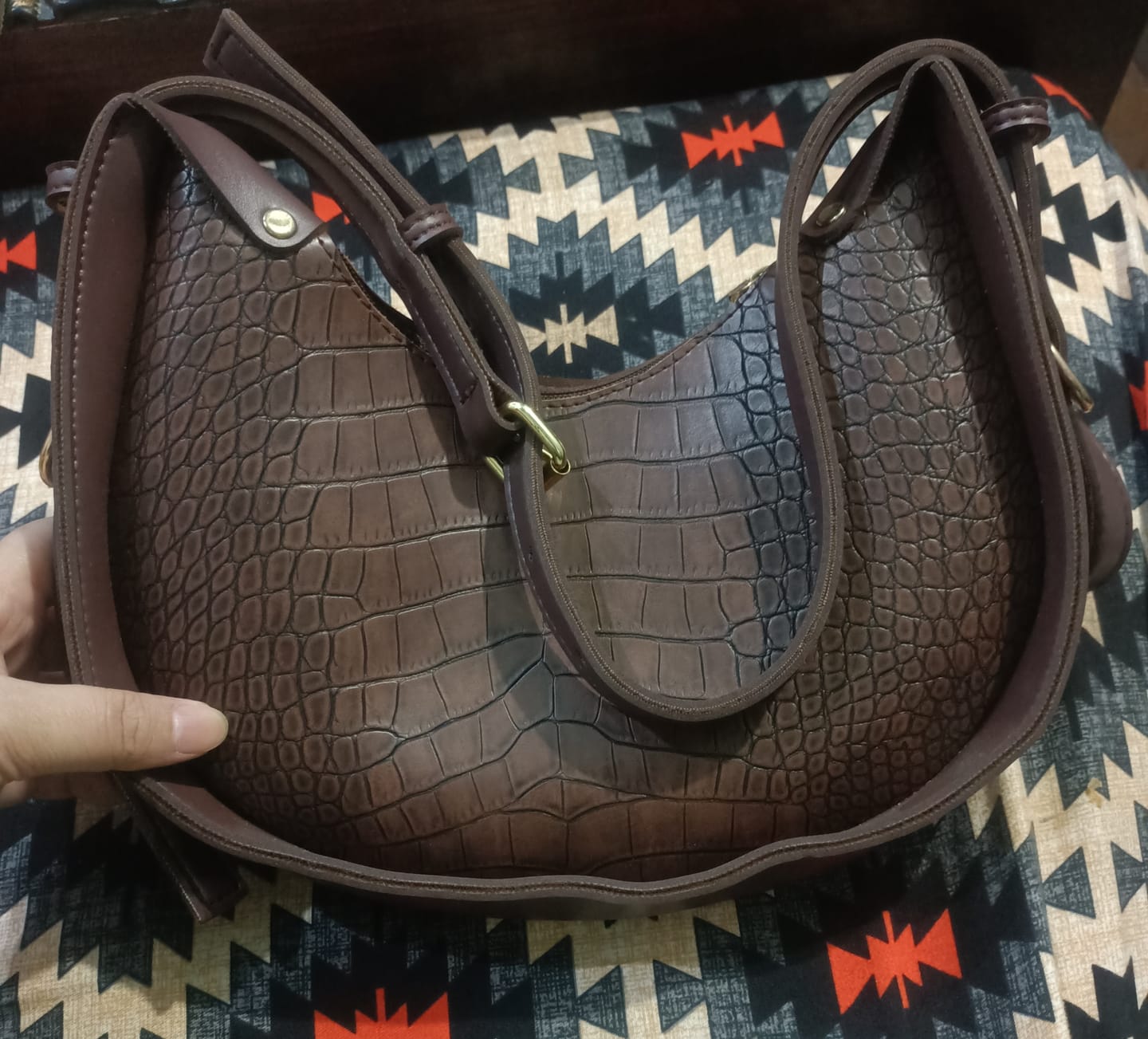 Customer photo review of Villora Croc Shoulder Bag