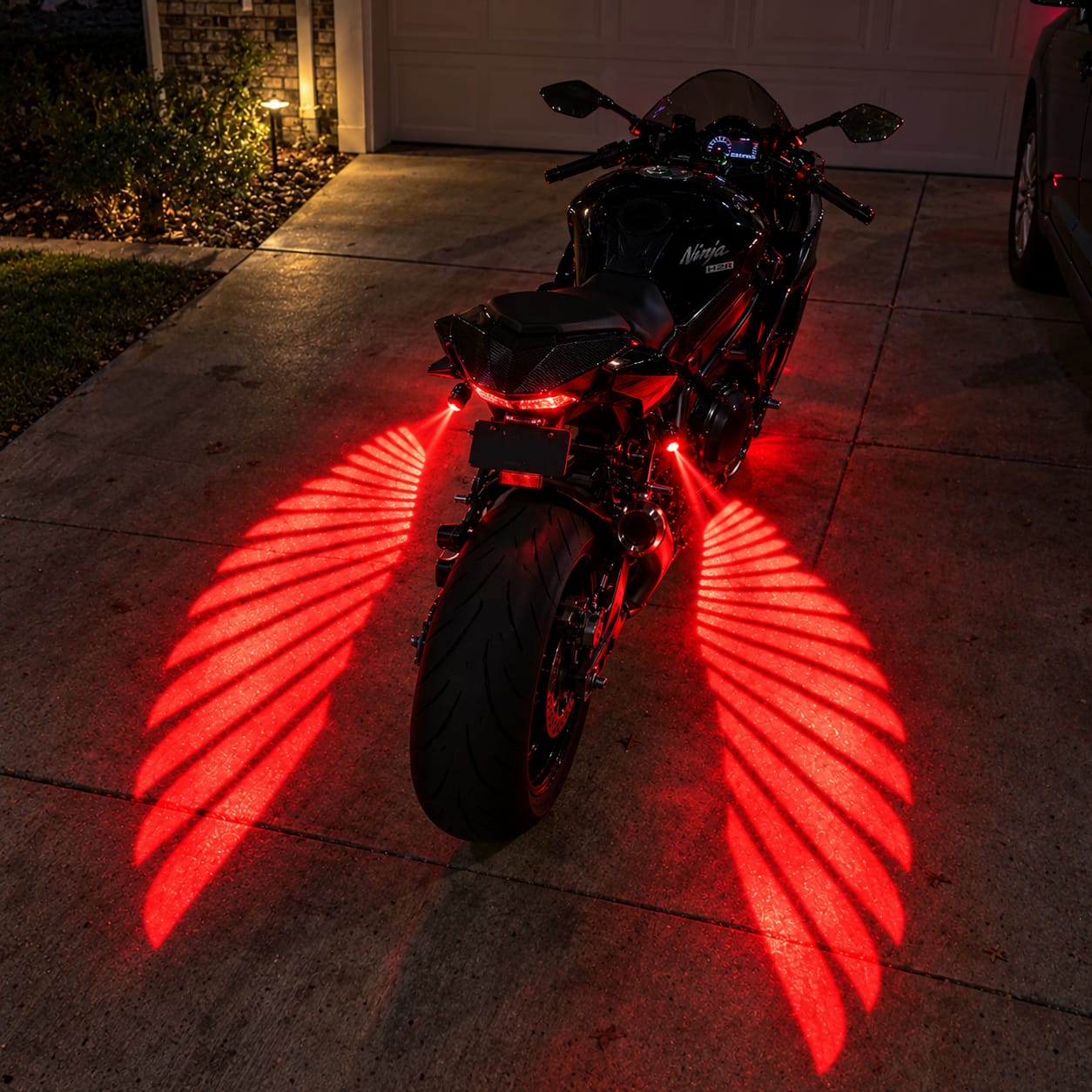 Customer photo review of Angel Wing Light Projectors for Motorcycles