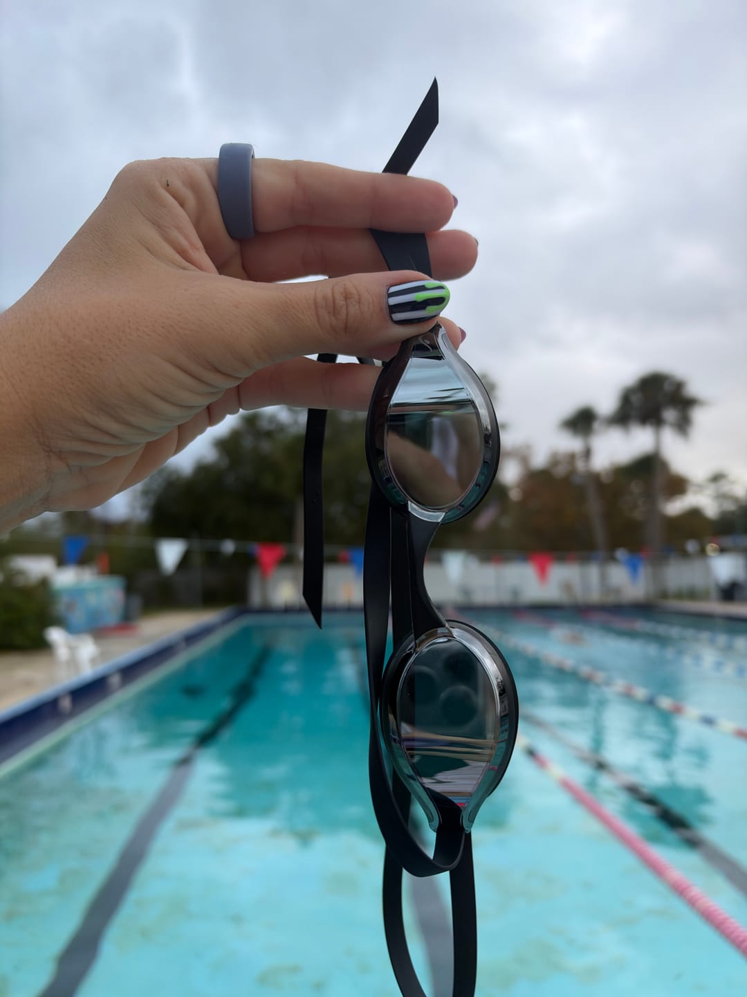 Customer photo review of NanoClear™ Ghost Swim Goggles Tinted Mirror - (Black)