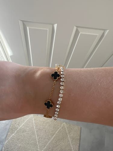 Customer photo review of Clover Charm Bracelet with Engraving