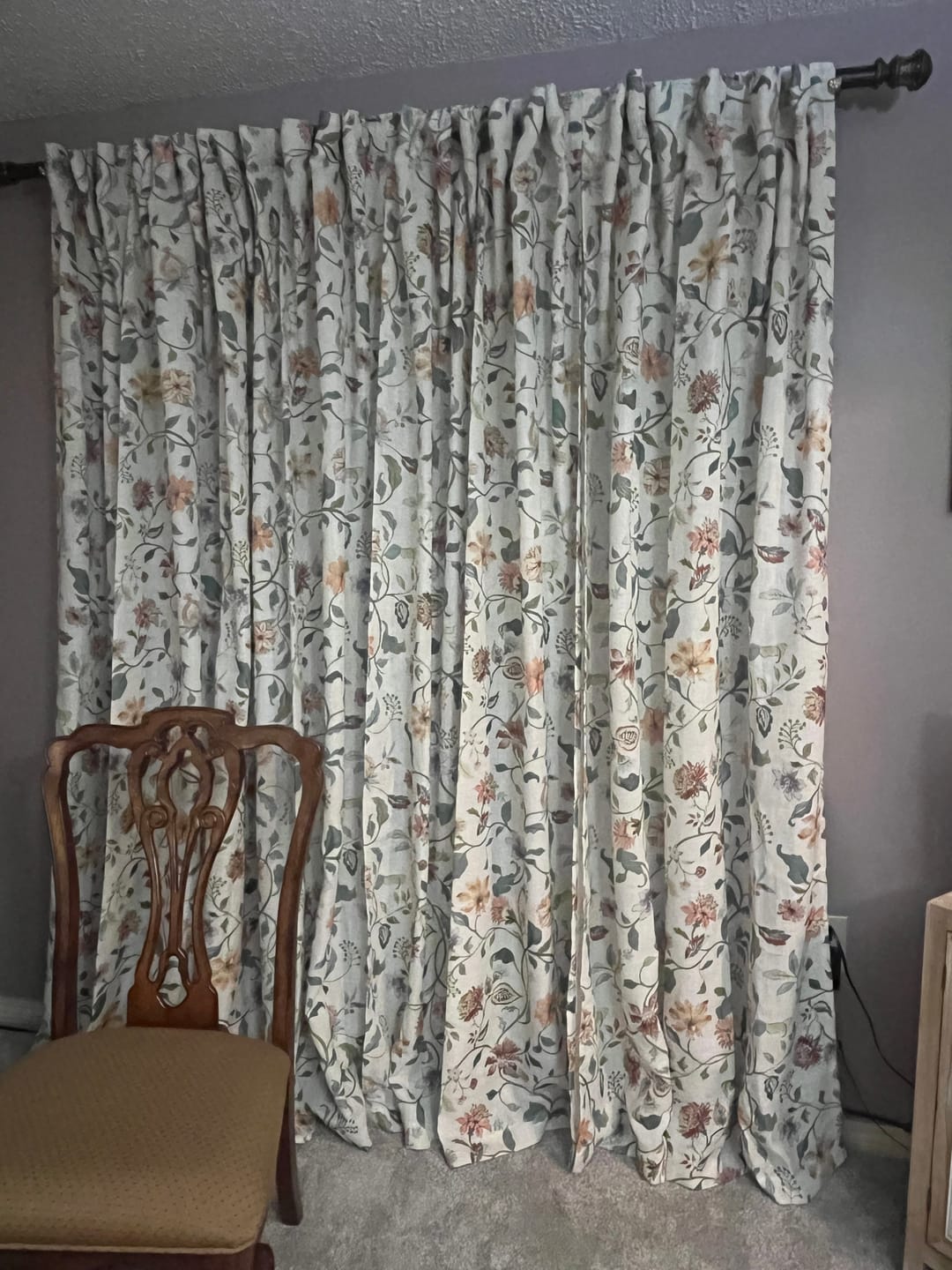 Customer photo review of Hattie Floral Linen Blend Curtains (2 Panels)