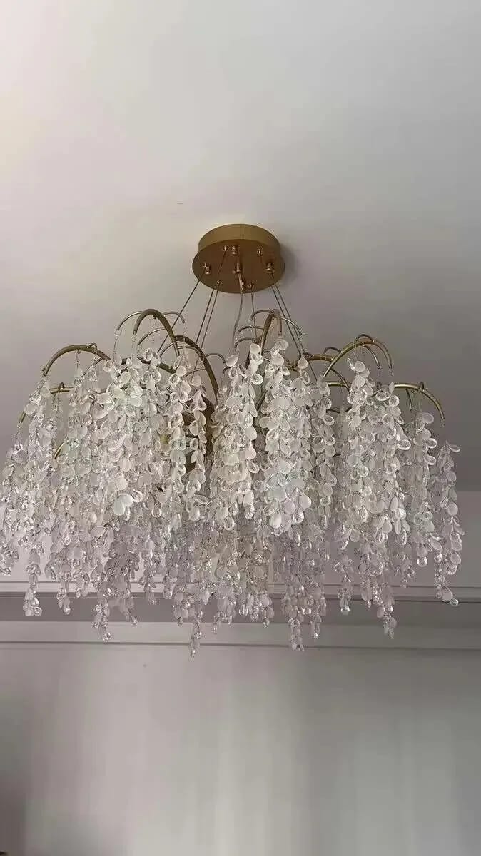Customer photo review of Gold Crystal Chandelier for Living Room, 6 Lights, 40 cm