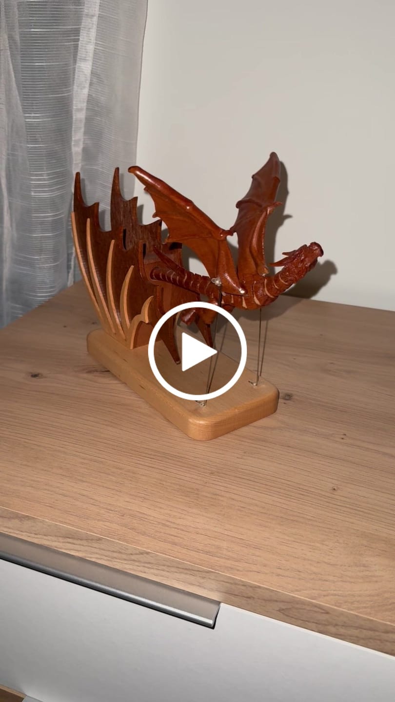 Customer video review of MarinerPoet Handcrafted Wooden Gothic Dragon Automaton