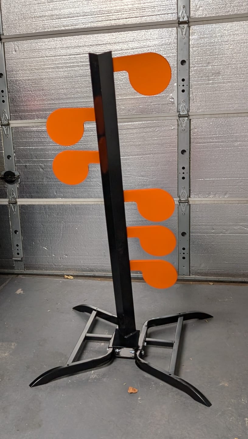 Customer photo review of 6" x 3/8" AR500 Steel Target Dueling Tree Stand