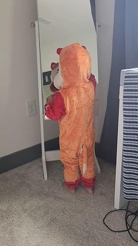 Customer photo review of OLAOLA Baby Fox Jumpsuit Cozy Pajamas Soft Animal Onesie Toddler Romper Plush Dress Up Infant Outfits Halloween Suit