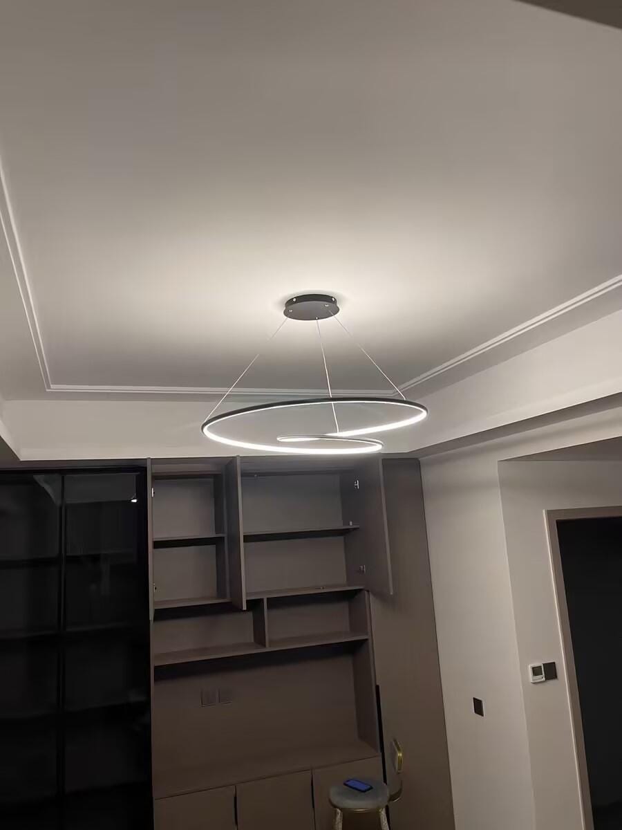 Customer photo review of Nested Ring Chandelier, Aluminium and Acrylic, Integrated LED