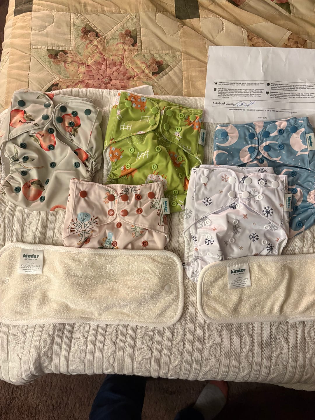Customer photo review of Light - White - Essential Cloth Diaper Insert - Bamboo Viscose