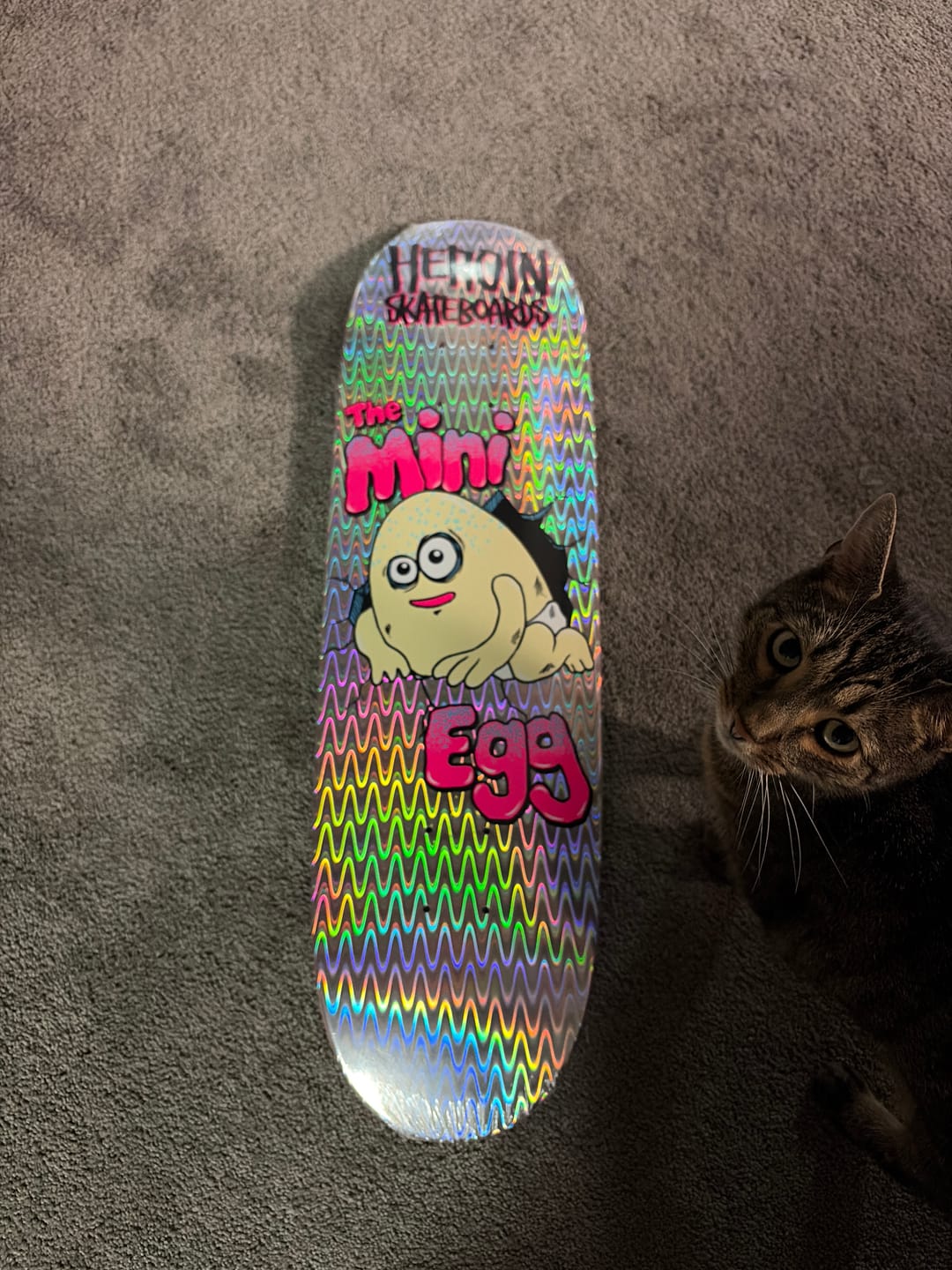 Customer photo review of HEROIN MINI EGG HOLOGRAPHIC DECK 8.38