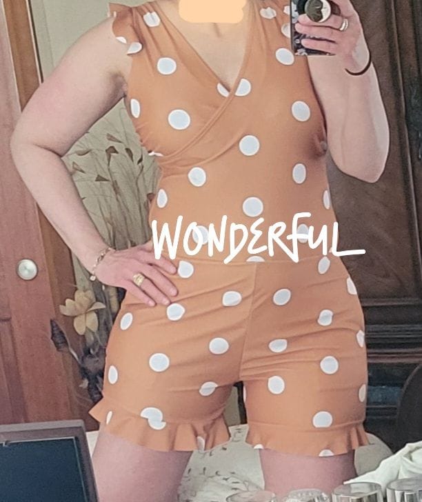 Customer photo review of Built-in Bra Swim Romper
