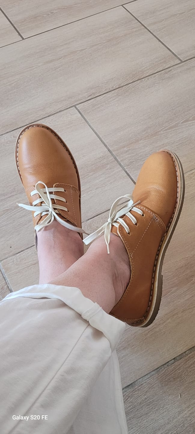 Customer photo review of Mustard Tan Ladies Vellie Shoe