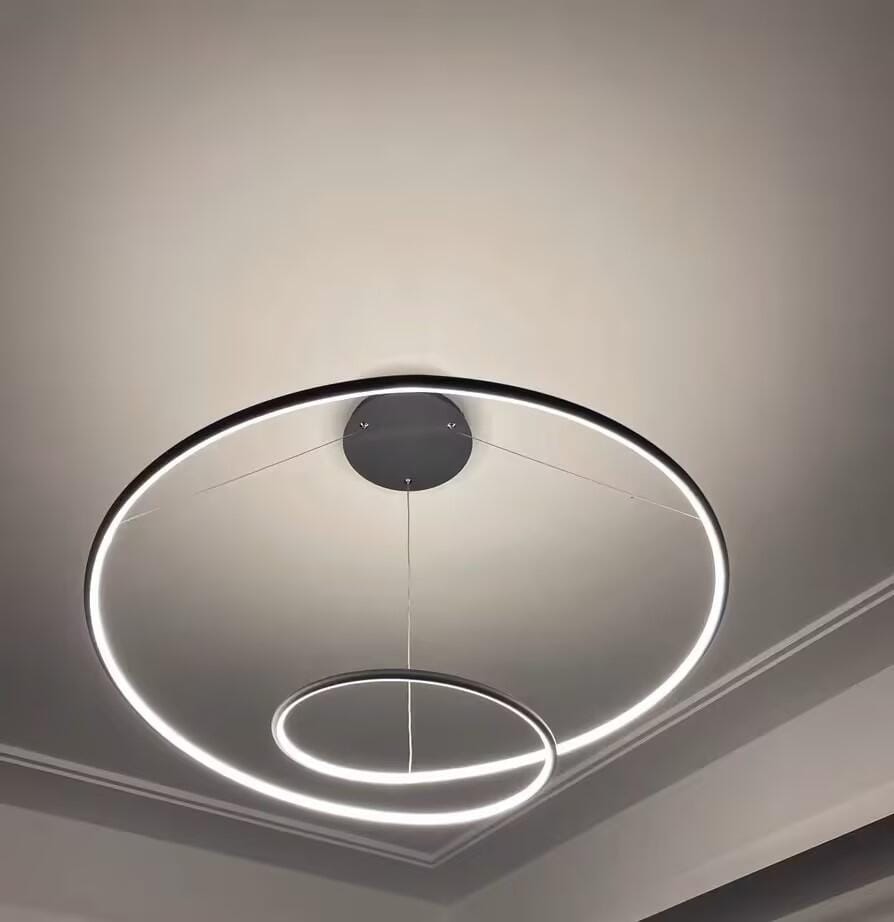 Customer photo review of Nested Ring Chandelier, Aluminium and Acrylic, Integrated LED