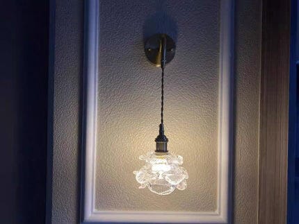 Customer photo review of Rose Shaped Glass Wall Light, Brass Fitting, Wall Sconce, 15 cm