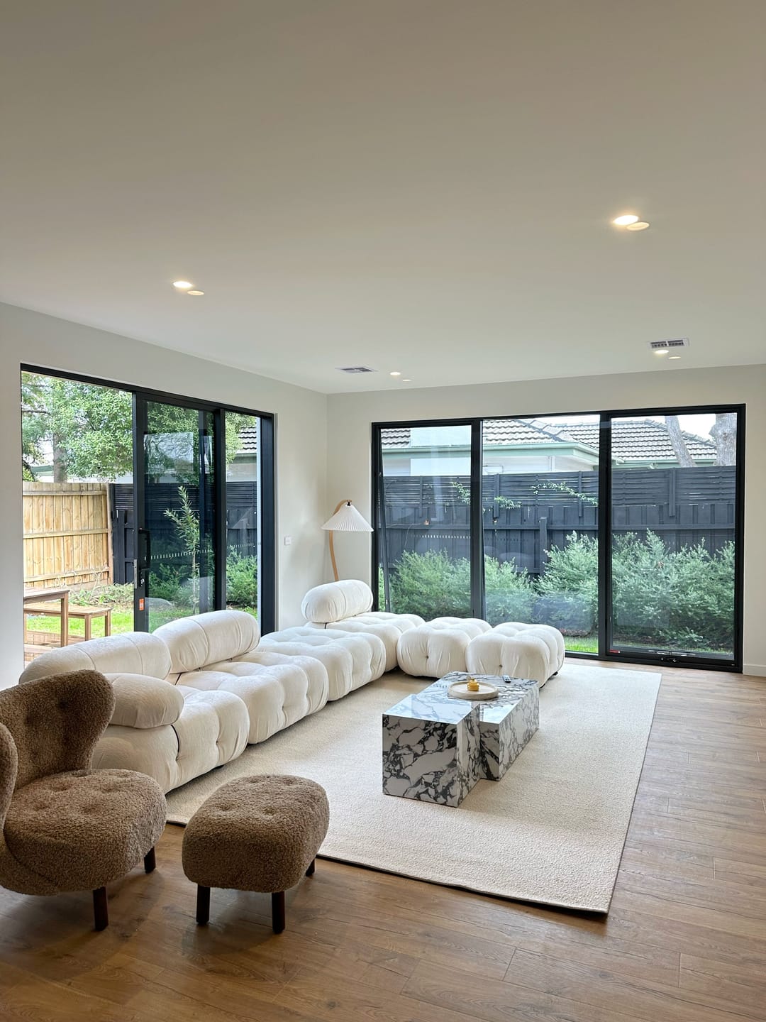Customer photo review of Hiksnra 3 Seater Sofa with Rectangular Ottoman | Sofa in a Box
