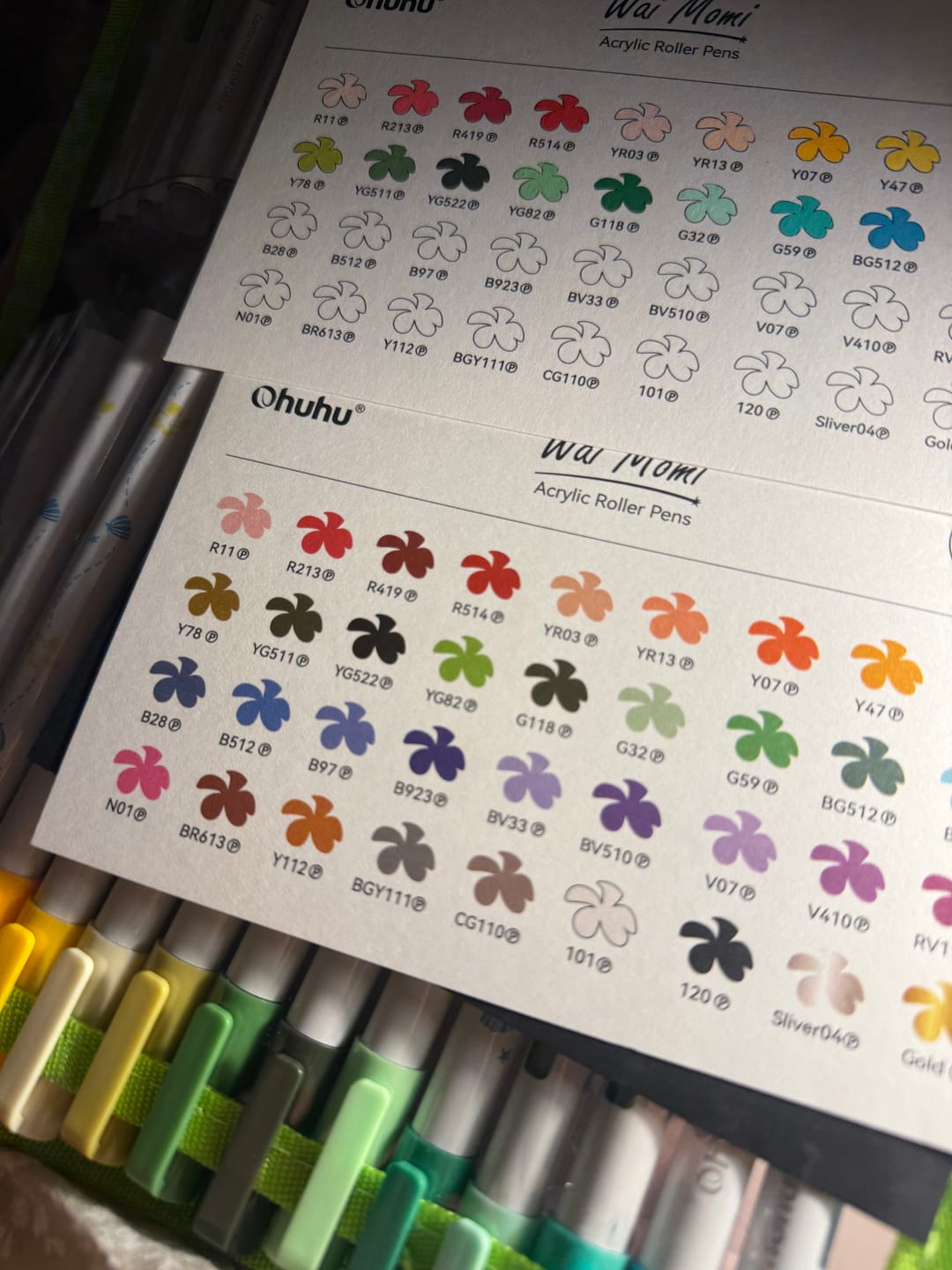 Customer photo review of Ohuhu Wai Momi Acrylic Gel Pens