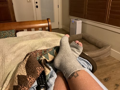 Customer photo review of Meias de bambu premium anti-fadiga