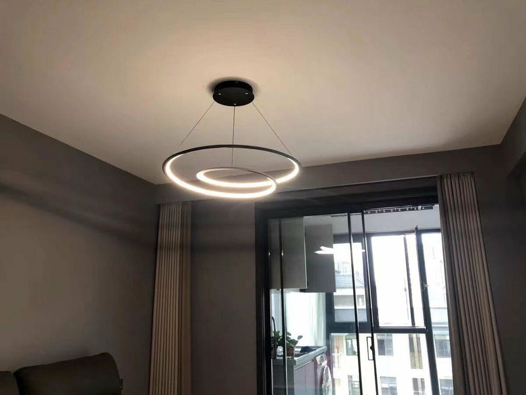 Customer photo review of Nested Ring Chandelier, Aluminium and Acrylic, Integrated LED