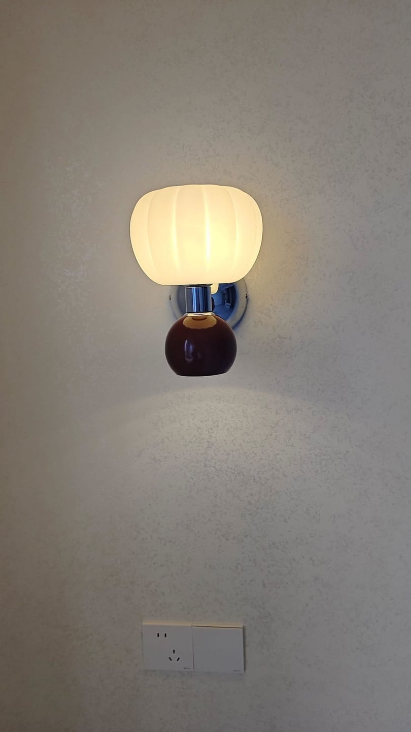 Customer photo review of Chrome Wall Light, Matte Shade, Hardwired Wall Sconce, 16 cm