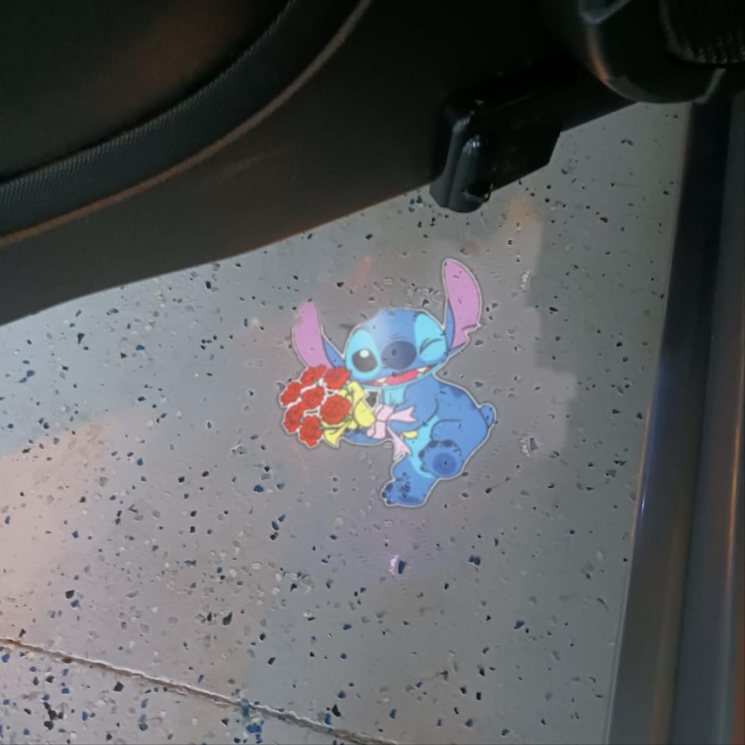 Customer photo review of Stitch Welcome Light Car Door
