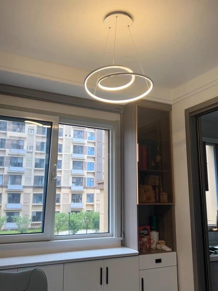 Customer photo review of Nested Ring Chandelier, Aluminium and Acrylic, Integrated LED