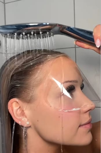 Customer photo review of Lash Shower Shield – Keep Water Off Your Lashes