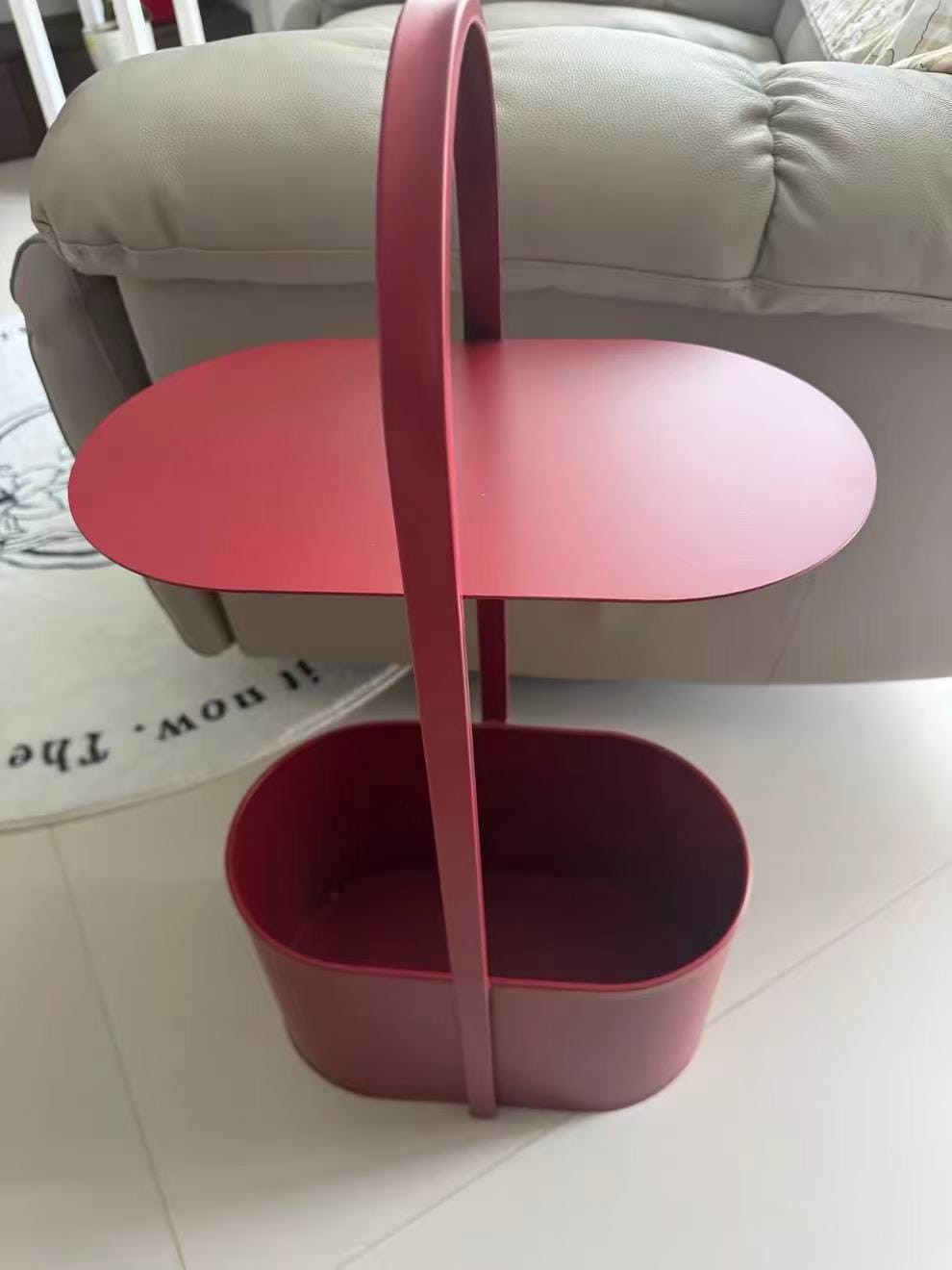 Customer photo review of KKUSO METAL SIDE TABLE - HESS BORDEAUX RED