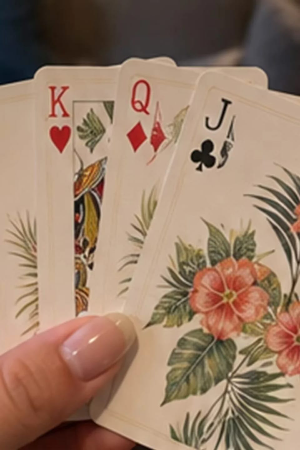 Customer photo review of Palm Garden Double-Deck Playing Card Set