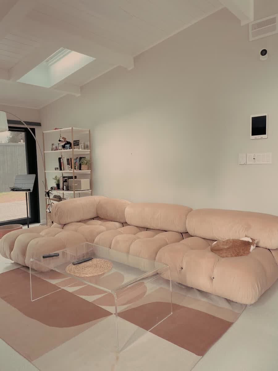 Customer photo review of Hiksnra 3 Seater Sofa with Rectangular Ottoman | Sofa in a Box