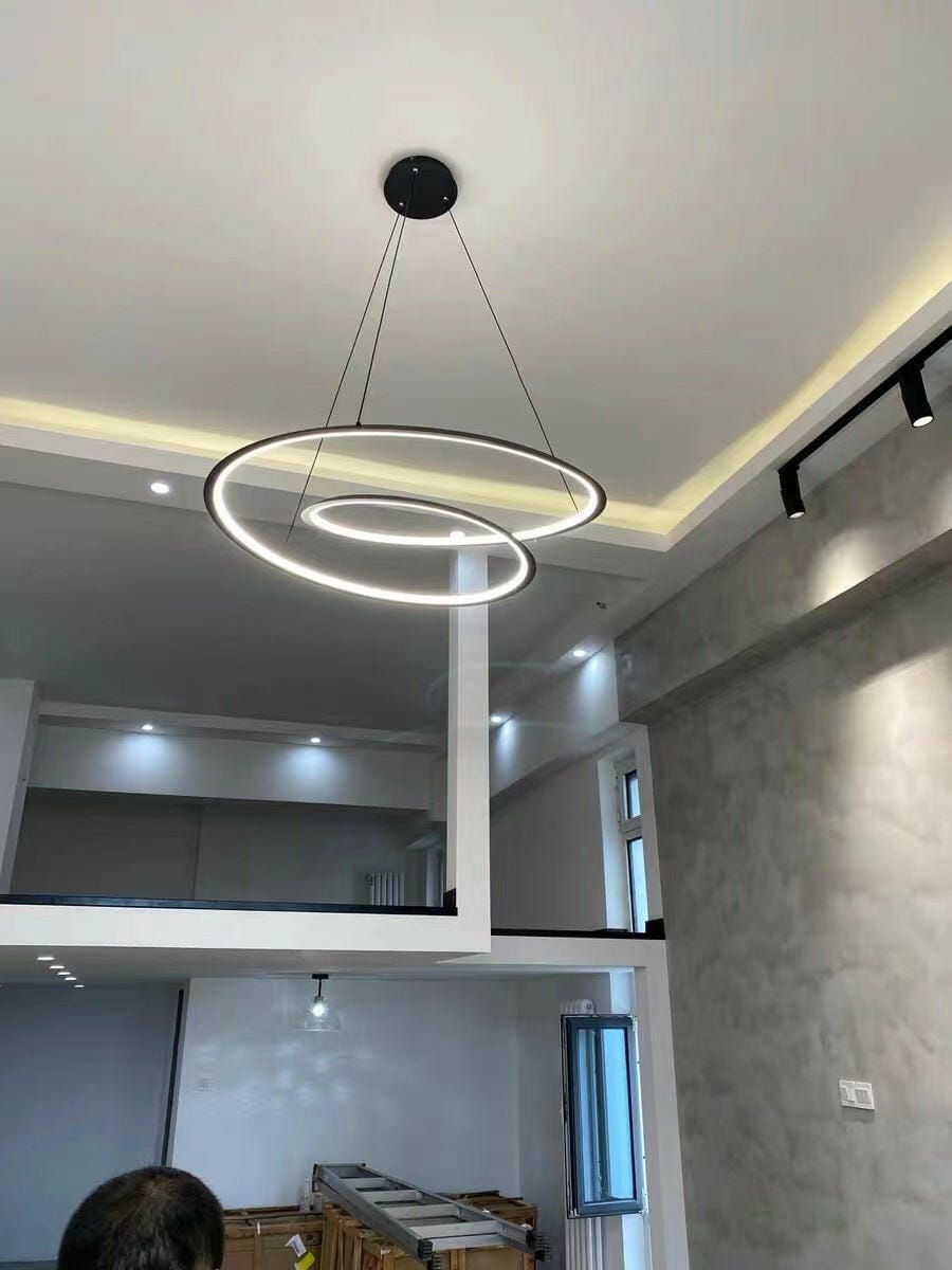 Customer photo review of Nested Ring Chandelier, Aluminium and Acrylic, Integrated LED