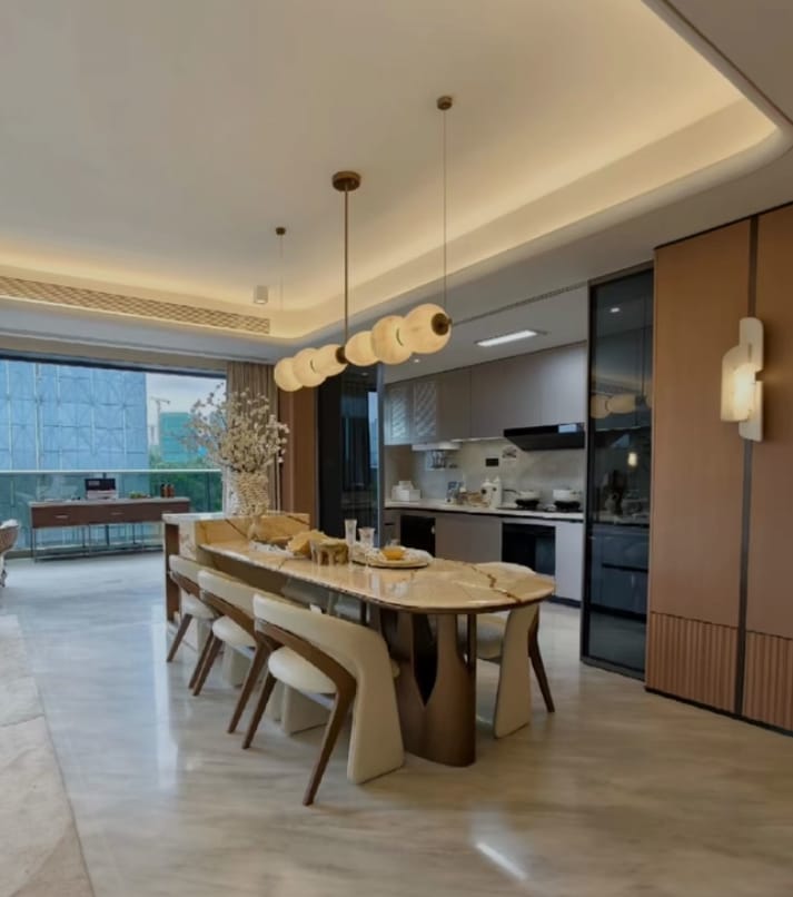 Customer photo review of Pebble Alabaster Linear Chandelier, Rod Hung, Integrated LED