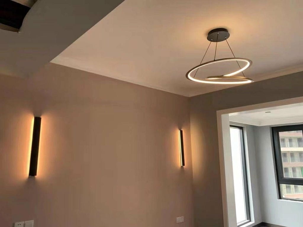Customer photo review of Nested Ring Chandelier, Aluminium and Acrylic, Integrated LED