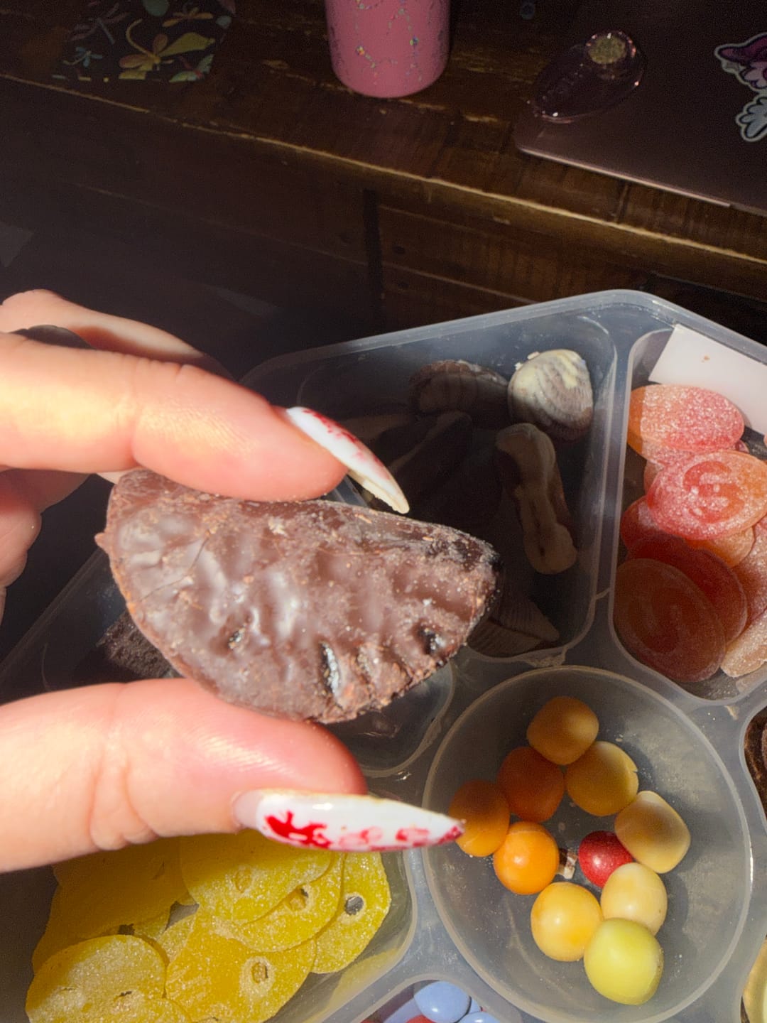 Customer photo review of Chocolate-Coated Jelly Pineapple Chunks