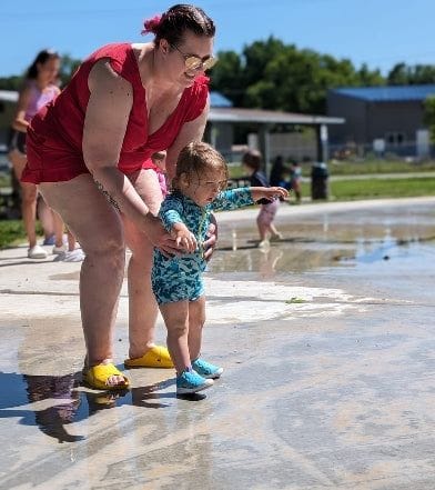 Customer photo review of Built-in Bra Swim Romper