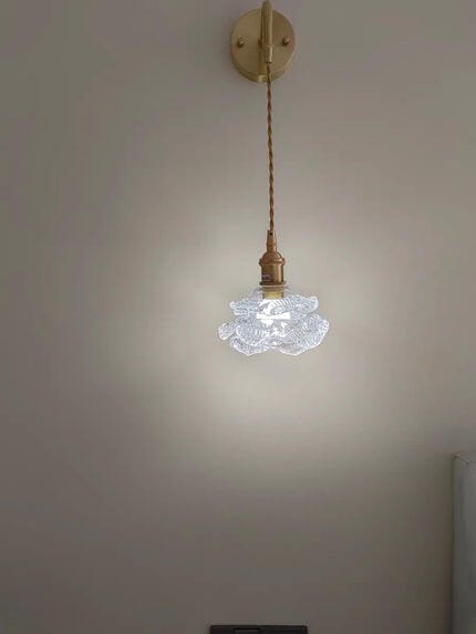 Customer photo review of Rose Shaped Glass Wall Light, Brass Fitting, Wall Sconce, 15 cm