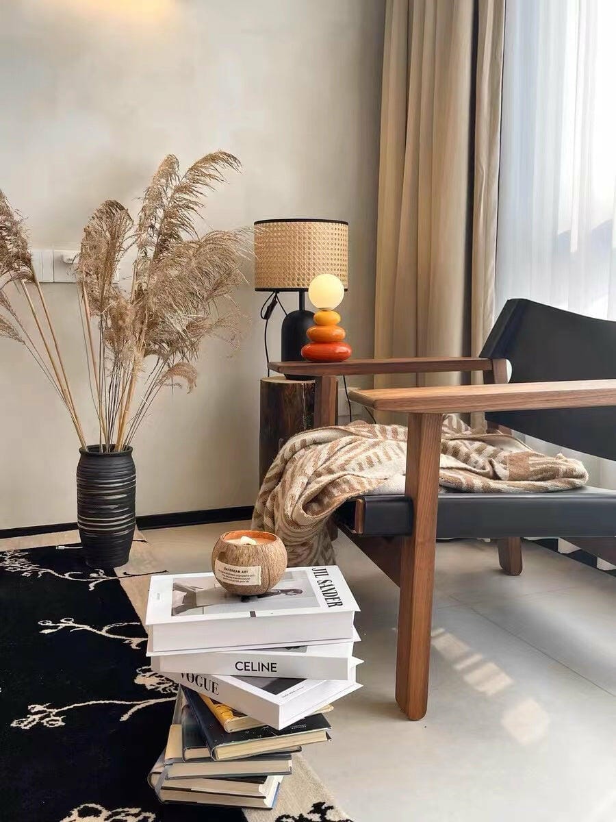 Customer photo review of Stacked Ceramic Table Lamp, Opal Glass Orb, USB Powered, 19 cm