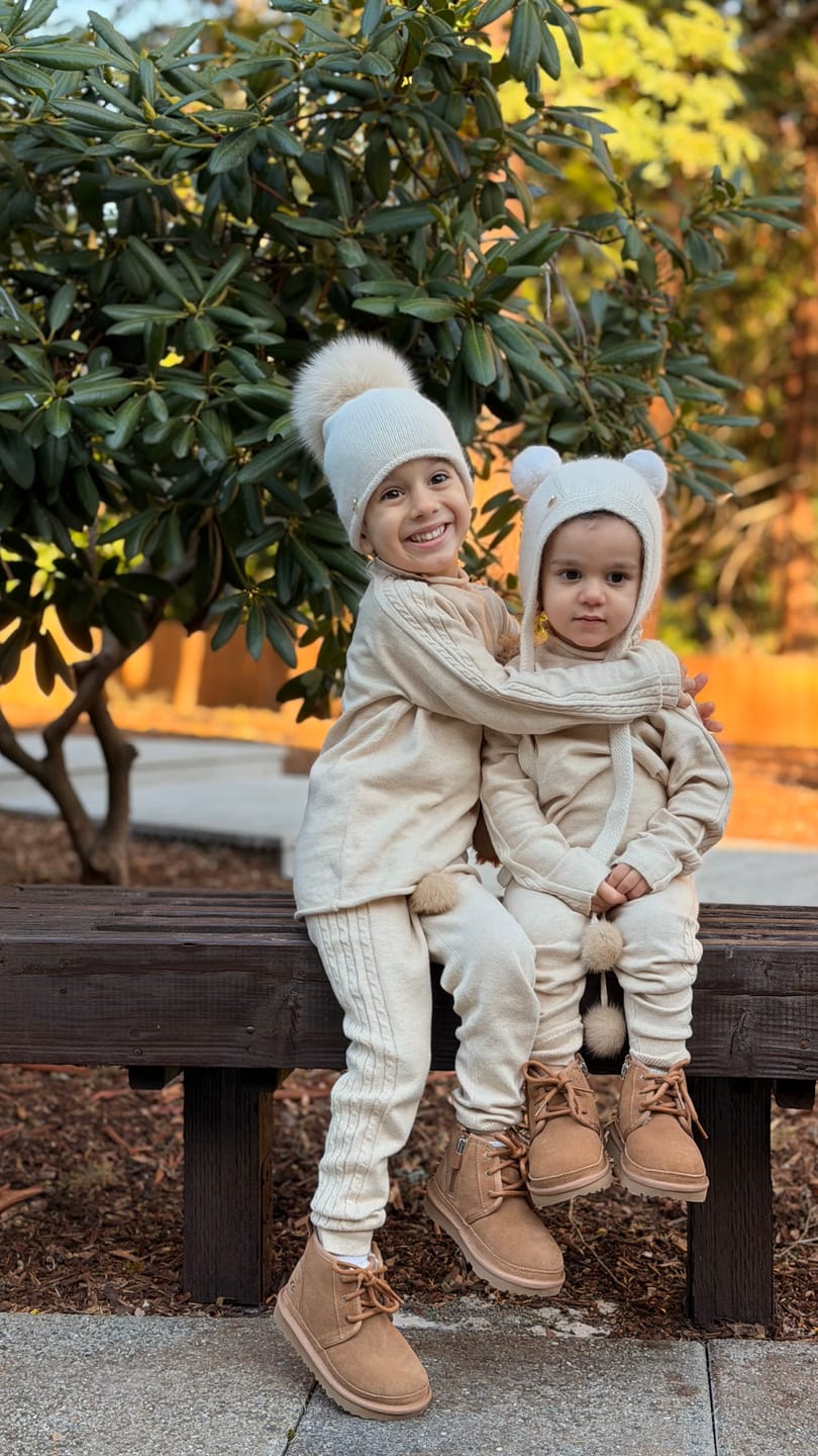 Customer photo review of Oatmeal Cableknit Top and Pants Set