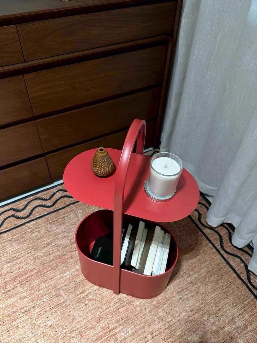 Customer photo review of KKUSO METAL SIDE TABLE - HESS BORDEAUX RED