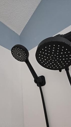 Customer photo review of Frizzlife Dual-Outlet Filtered Shower Head Combo, Black – K45+HS04+TS04-B