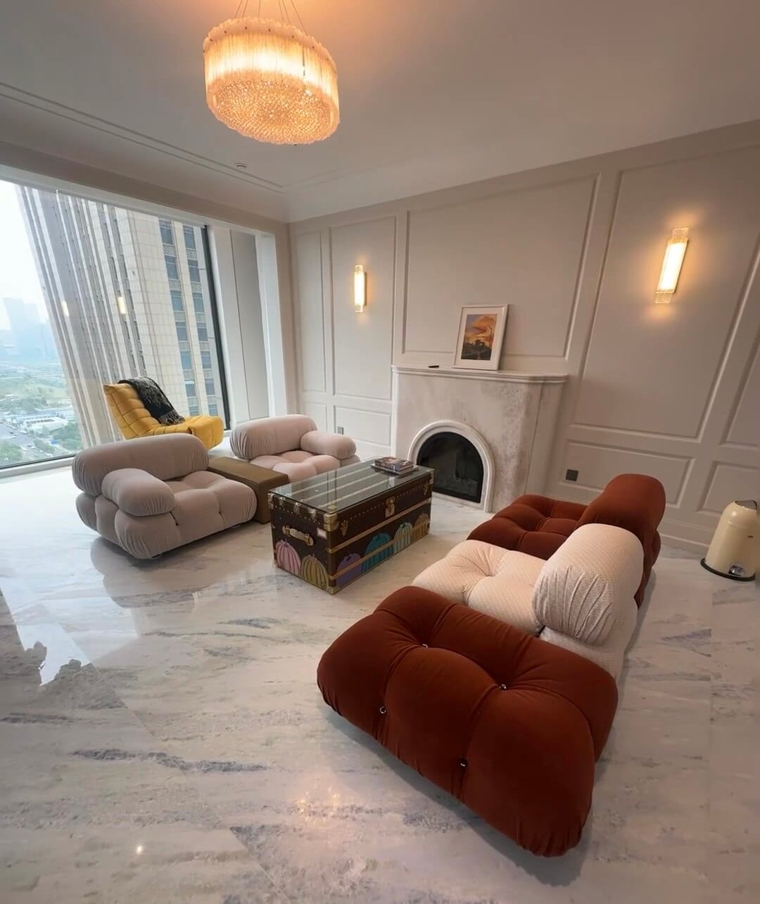 Customer photo review of Hiksnra 3 Seater Sofa with Rectangular Ottoman | Sofa in a Box